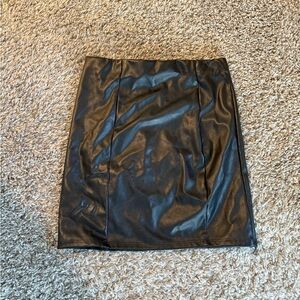 Black Faux Leather Skirt